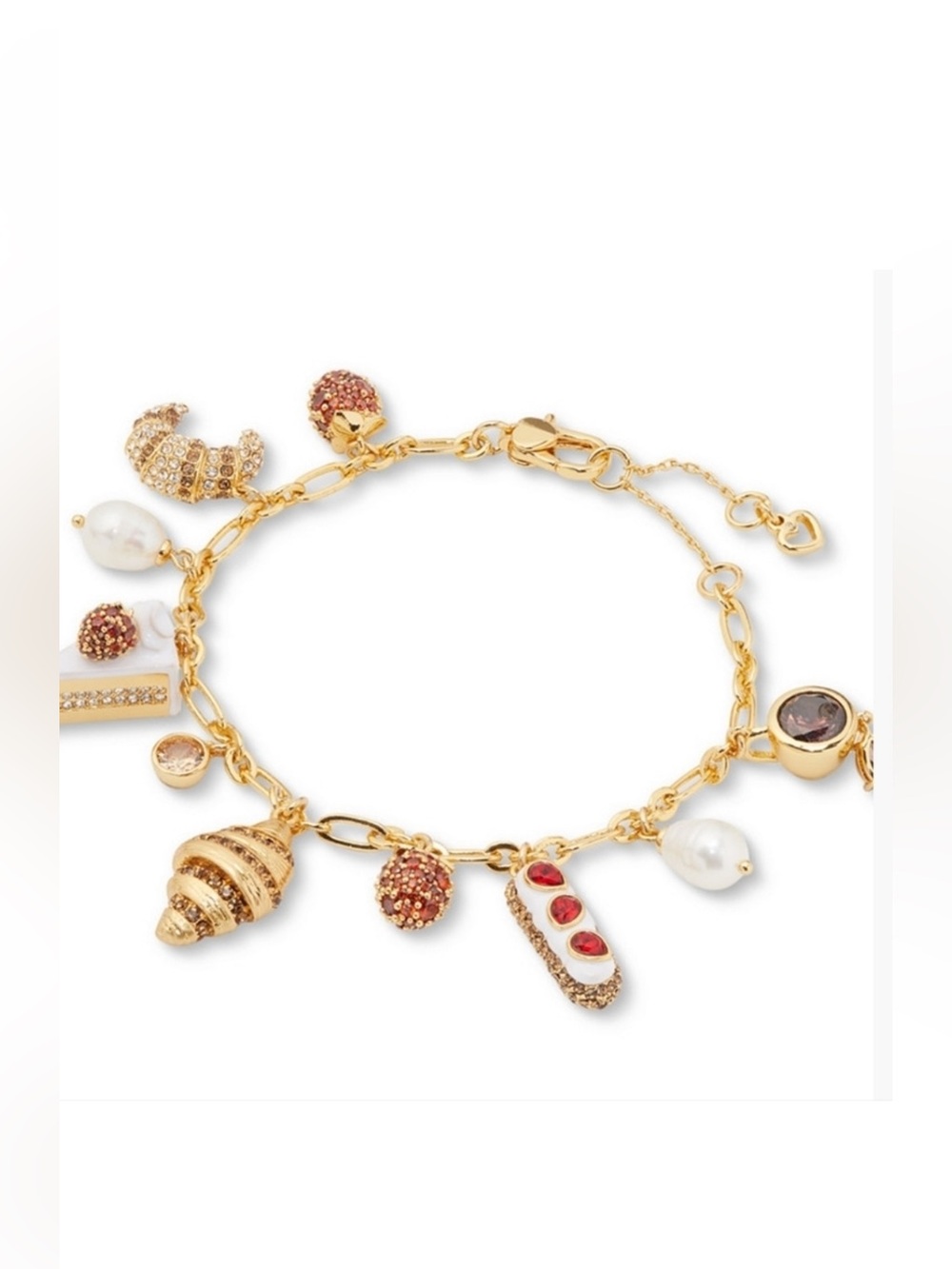 Kate Spade |♠️| Gold-Plated Patisserie Enamel & Pave Crystal Charm Bracelet